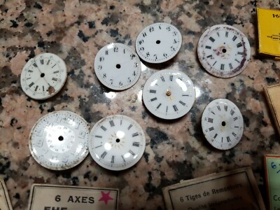 Lot De 12 Pièces D'horlogerie Diverses - Axes, Cadrans, Tiges, Engrenages - Pour Réparation | Pièces Détachées Horlogerie Vintage Lot