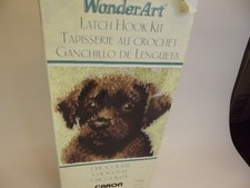 wonderart caron latch hook rug chocolate lab pup 12x12 new open box