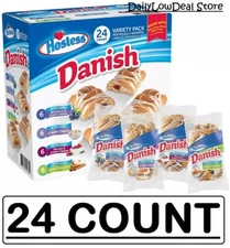 24 COUNT - Hostess Variety Pack Danish, 2.75 oz (Total 38.5 oz)
