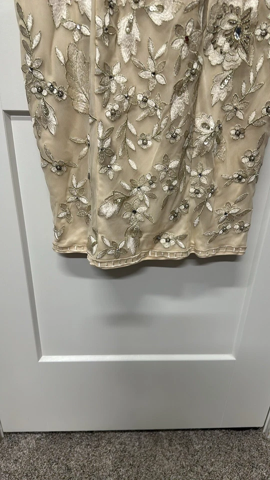 Sue Wong 夜曲串珠透明短袖鸡尾酒礼服优雅 12 — 第 3/4 张图片