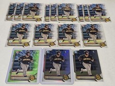 (16) BRANDON VALENZUELA 2022 Bowman Chrome Lime Green /399 Refractor /499 PADRES