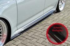 CUP Seitenschweller mit Wings hinten aus ABS für Audi RS4 B9 Schwarz Glanz