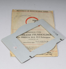 NOS OMEGA 5400 4X5 GLASSLESS NEGATIVE CARRIER FOR D TYPE ENLARGERS IN THE PKG
