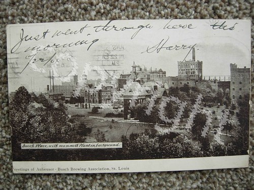 * ST LOUIS MO-ANHEUSER BUSCH PLACE-BREWING ASSN-PLANT-BEER BREWERY-1904-GREETING