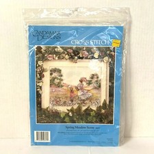 Candamar Designs cross stitch kit "Spring Meadow Scene" #50657 made in USA