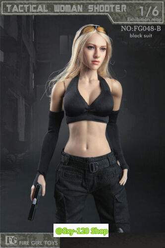 Fire Girl Toys FG048B 1/6 Tactical Female Black Clothes Set Fit 12in Figure Body - Picture 6 of 7