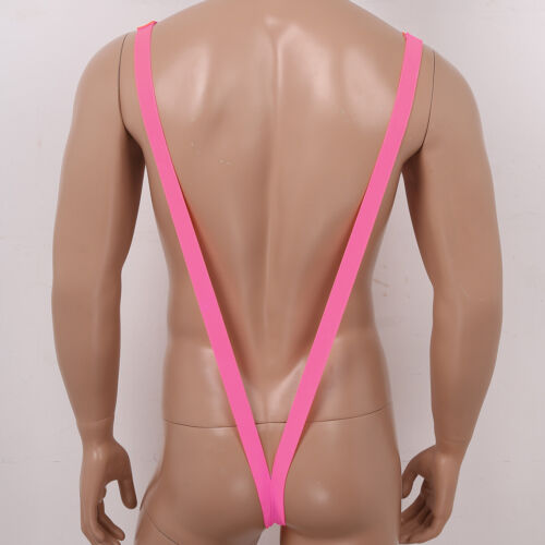 Men's One Piece Deep V-Shaped Mankini Underwear Suspender Bodysuit Strap Thongs - Picture 36 of 56