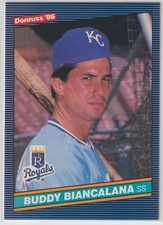 1986 Leaf Donruss - BUDDY BIANCALANA - #605 - Kansas City Royals BOX FRESH