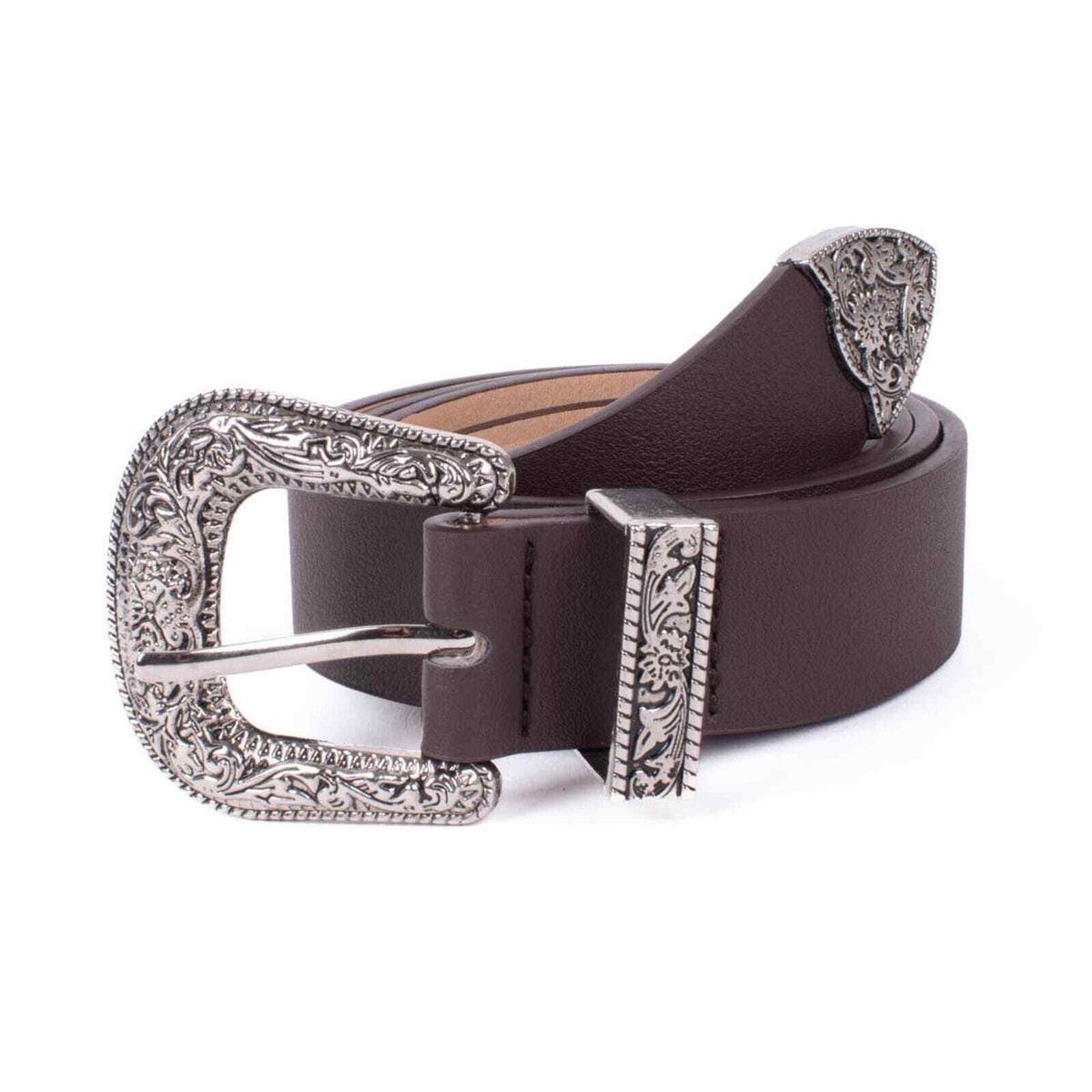 Women Vegan Leather Western Style Silver Horseshoe Brown  display picture 2