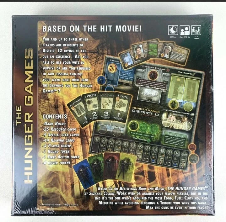 The Hunger Games District 12 Board Game Strategy Factory Sealed 2012 Lions Gate - Image 3 of 3