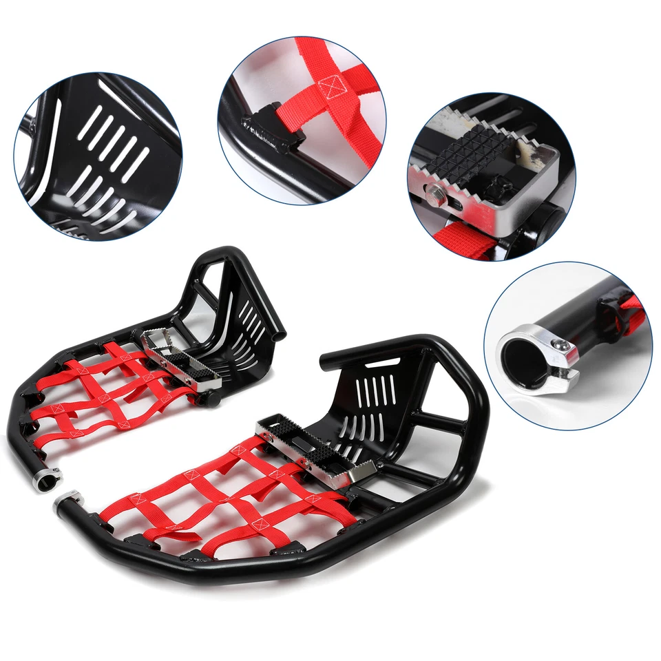 Nerf Bars Heel Guards Side Steps For Honda TRX450R 450ER Red Nets Black Nerfs - Image 2 of 4