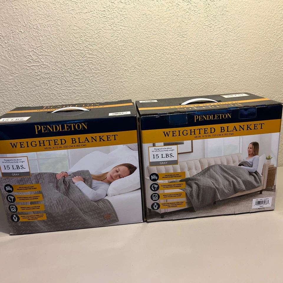 Lot Of 2 Pendleton weighted blanket 48”X72” 15 LBS Promote Better Sleep NEW - Image 2 of 4
