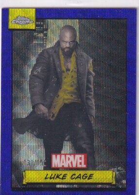 Topps Marvel Chrome 2024 No. 12 Luke Cage Blue Wave Refractor 131/150