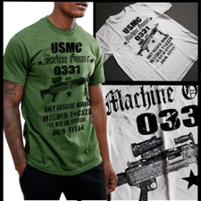 Machine Gunner T-Shirt Grunt Hardcore Military New cotton Tee  S to 2XL