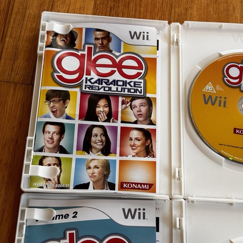 Glee Karaoke Revolution Volume 1 + 2 Nintendo Wii Game + Microphone Tested Mic - Picture 9 of 11