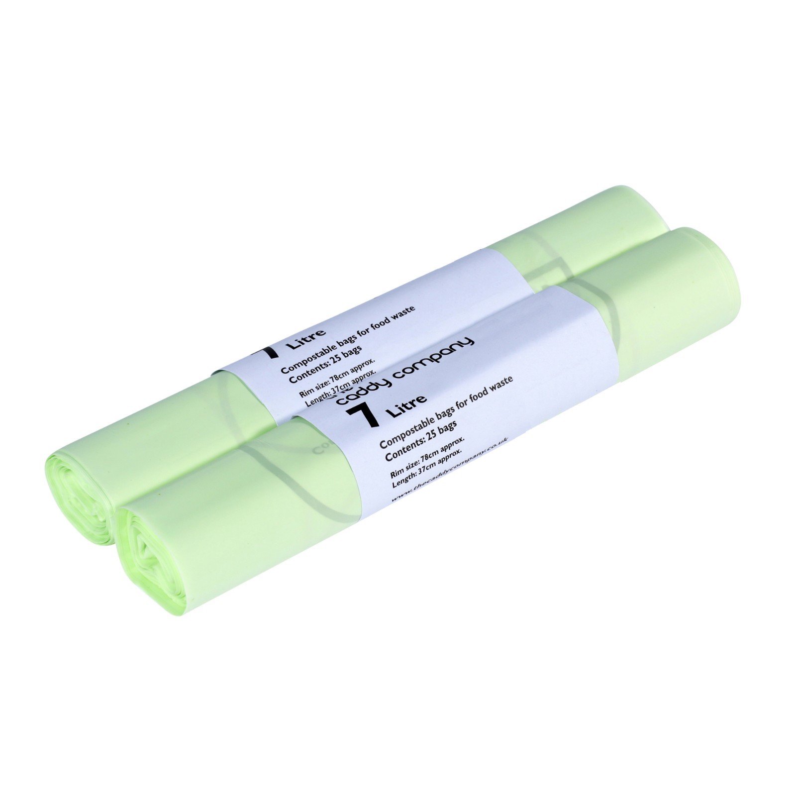 50x 7 Litre 7L Compostable Caddy Bags - 2 Rolls - EN13432 Caddy Liners
