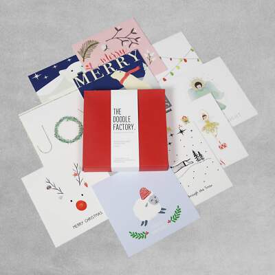 The Doodle Factory Weihnachtskarten - gemischtes 10er Pack