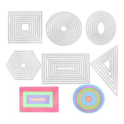 6 Pieces Cutting Die Stencils Metal Set,Different Shape Die Cut Polygon2929