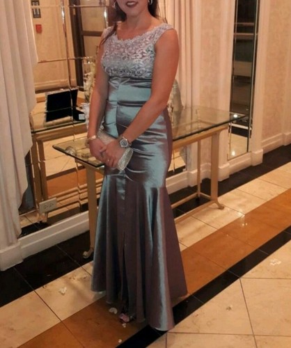 Aqua Dresses Dress/ Macy's/ Silver Long 