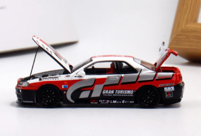 CR CoolArt 1:64 JDM Skyline GTR R34 GT Racing Sport Model Diecast Metal Car