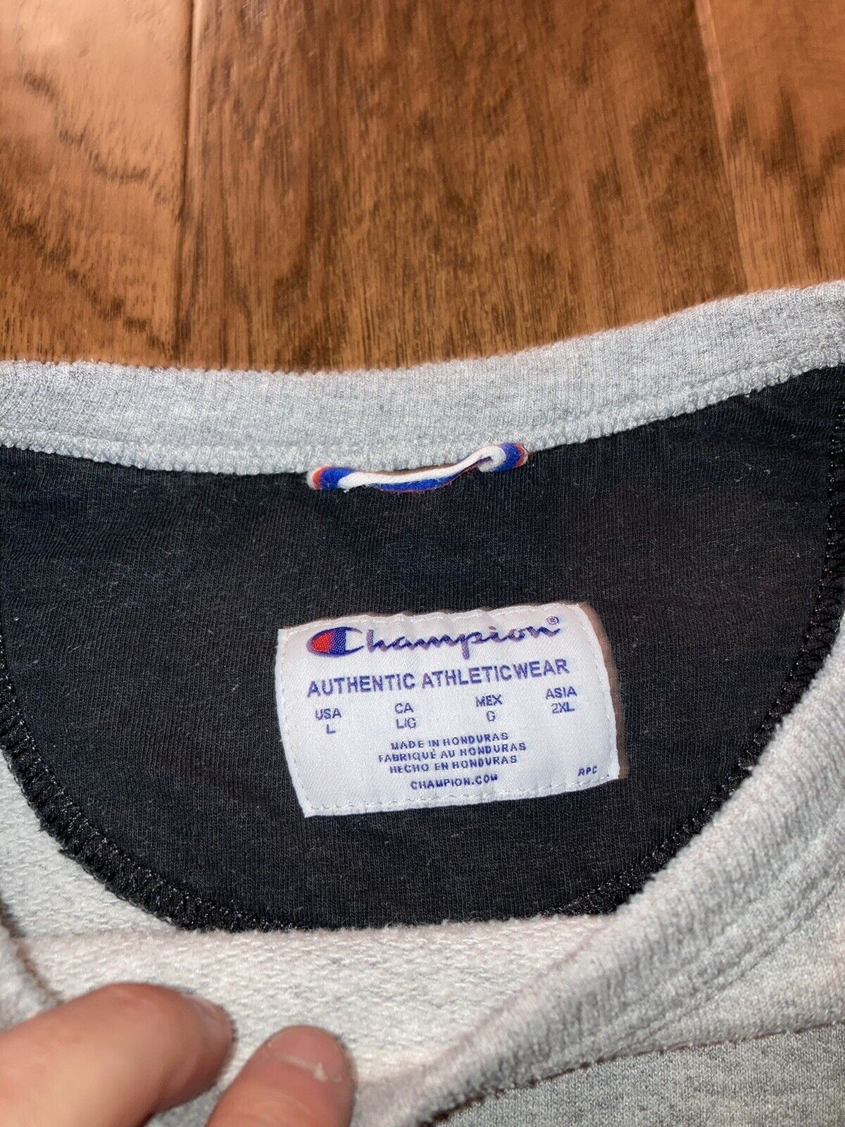 VINTAGE Champion Pullover Sweater Gray Large Y2K … - image 3