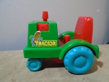 VINTAGE PLASTIC CORN TRACTOR 3  X 3.5  TOY HONG KONG UNBRANDED VIN315 