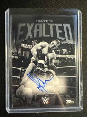 2025 WWE Topps Exalted #BWS-GNT Gunther Black and White Signatures On Card Auto