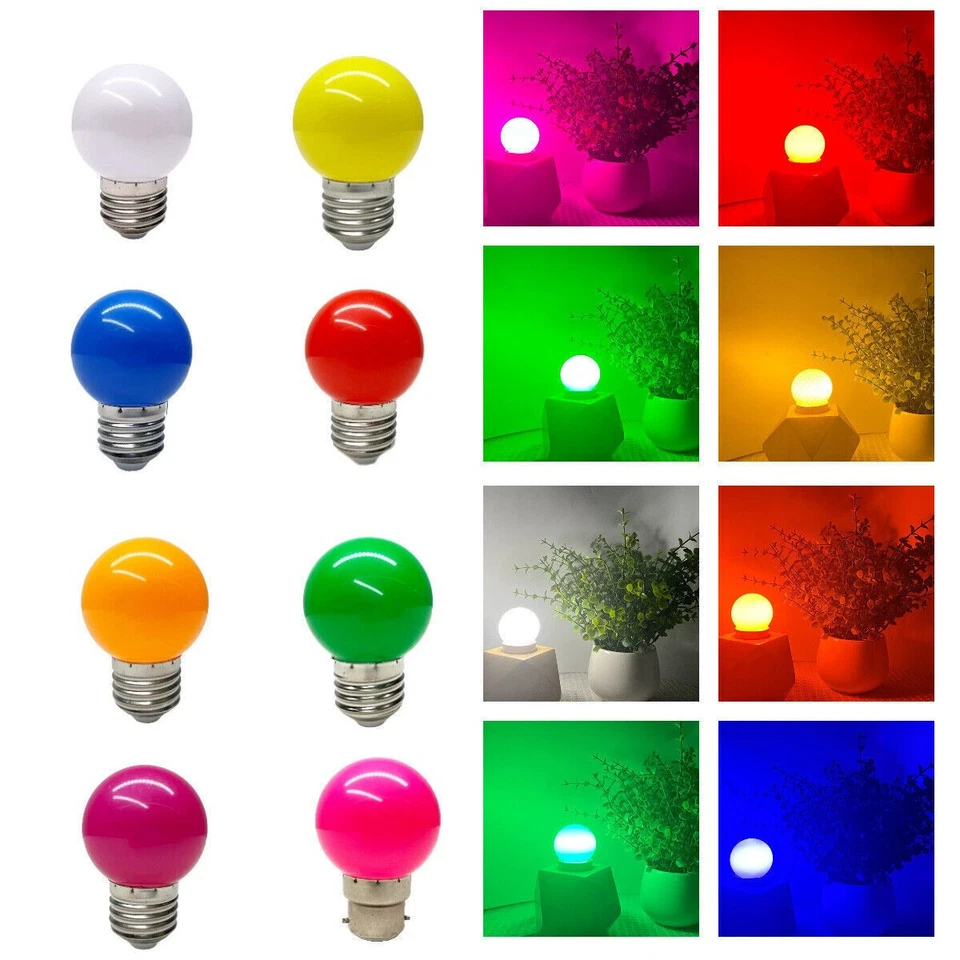 G45 E27 Multicolor LED Light Bulb 2W=20W Halogen Party Lamps RGB Decoration Xmas - Image 2 of 4
