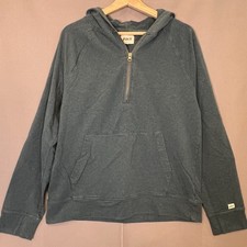 Pact Women  s Organic Cotton 1/4 Zip Pullover Sweatshirt L Dark Teal Sustainable