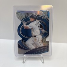 2021 Panini Spectra Kyle Seager Neon Blue Prizm Die-Cut 6/45 #16. Mariners