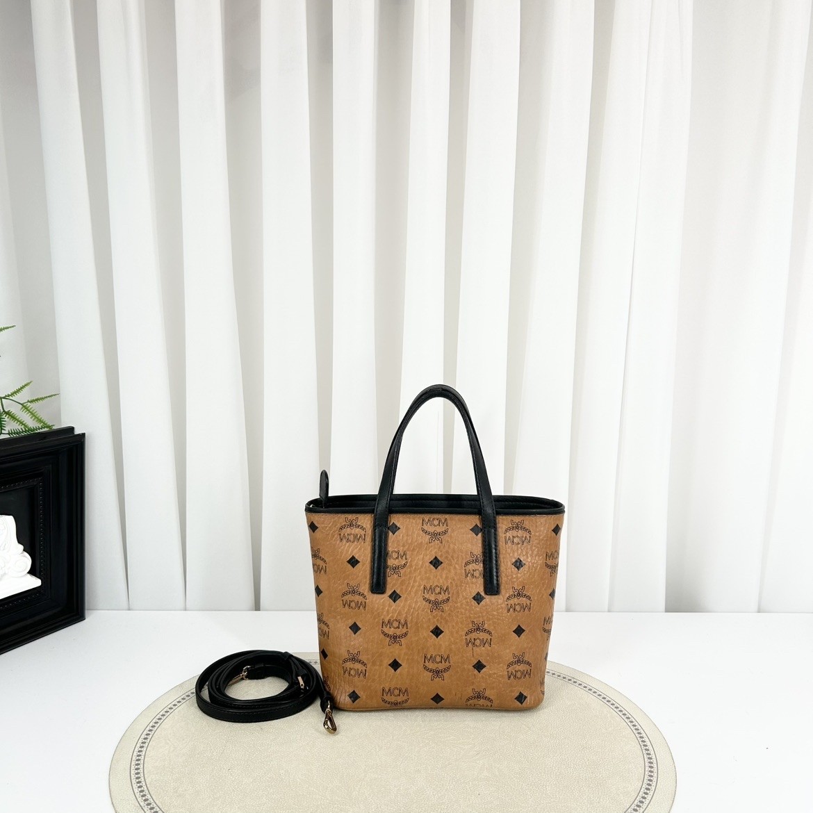 MCM Mini Tote Bag in Cognac Visetos Canvas ebayAG Authblack friday