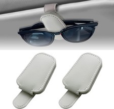 Brillenhalter für Auto Sonnenblende, 2 Pack Universal Leder Sonnenbrillenhalter