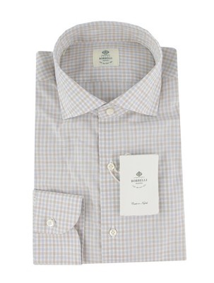 $500 Luigi Borrelli Light Brown Cotton Shirt - Slim - (LB382611)