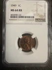 1949 LINCOLN CENT NCG MS 64 RB