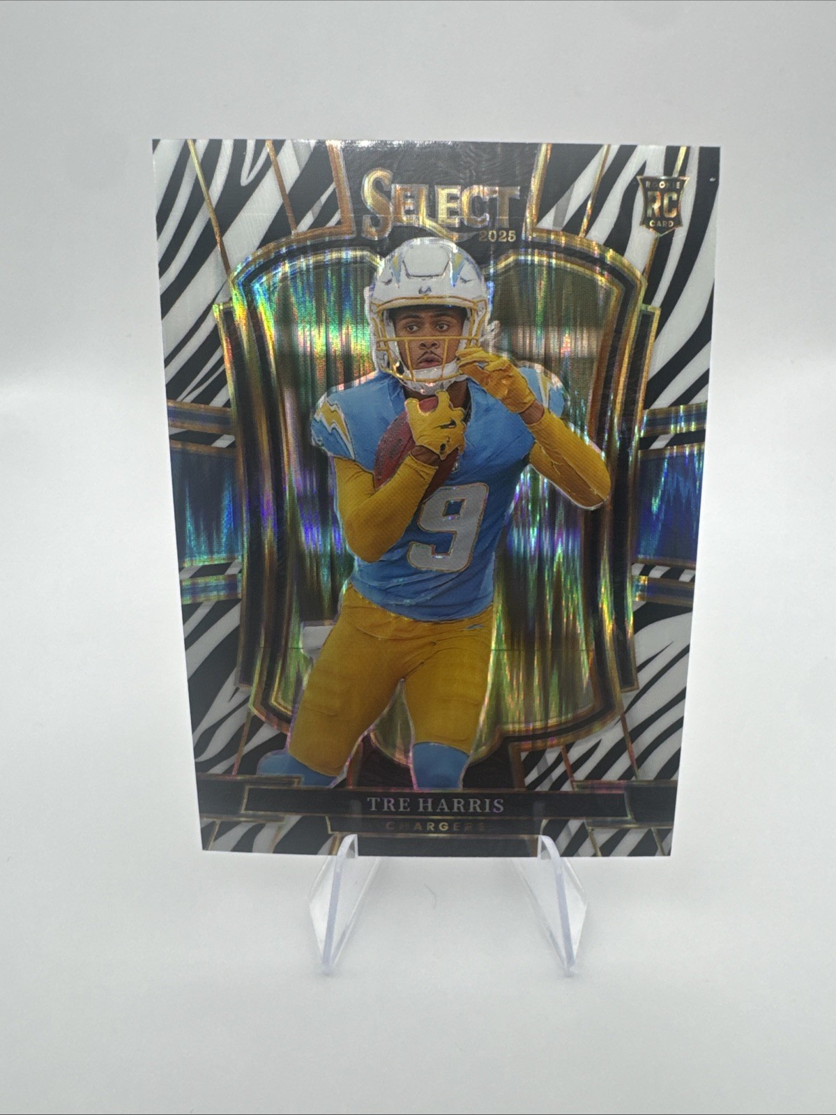 2025 Panini Select Premier Level Tre Harris RC #101 Zebra Prizm SSP Case Hit