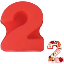 Silikon Kuchenform Zahlen Groß, Silikon Backform Zahl 2, Antihaftend Silikons...