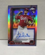 YOSVER ZULUETA 2025 Topps Chrome ~ Reds ROOKIE REFRACTOR AUTO #'d /499