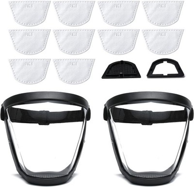Plastic Face Shield (2 Pack) Full Safety 1 Count (Pack of 2), Clear 