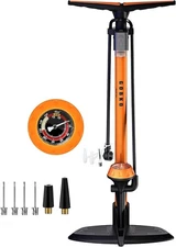 Bike Pump with Gauge,Bicycle Floor Pump for Presta and Schrader Valves Bike T...