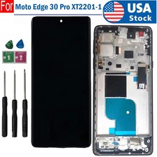 6.7" OLED For Moto Edge 30 Pro XT2201-1 LCD Display Touch Screen Digitizer Frame