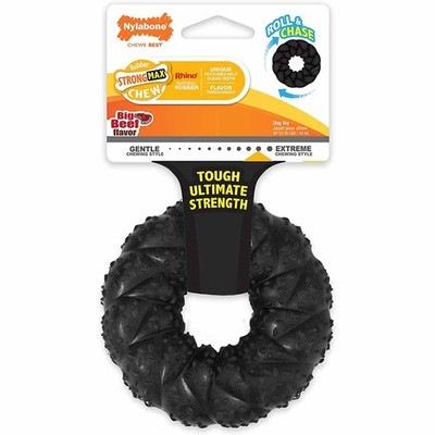 STRONG MAX BRAIDED RING CHEW TOY BEEF MED/WOLF EA