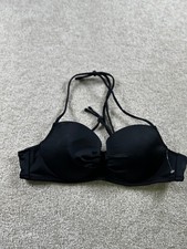 Shade  Shore Swimwear Women's Black 34B Padded Halter Bikini Top