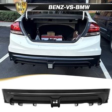 Fits 12-15 Honda Civic Sedan Rear Bumper Diffuser 3rd Led Brake Light Mugen Rr