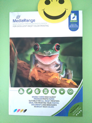HIGH-GLOSSY Fotopapier Premium*  160g/m² Coated  DIN A4   50 Blatt Double-Sided
