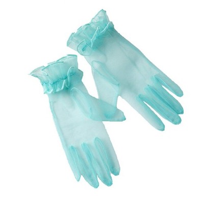Cute Princess Ruffle Gloves for Girls Tulle Wrist Length Tea Formal Evening P...