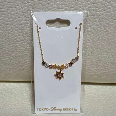 Tokyo Disney Resort Rapunzel Necklace Flower Metal Used