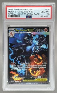 6297 Mega Charizard X ex 2025 Pokemon Phantasmal Flames #125 SIR PSA 10