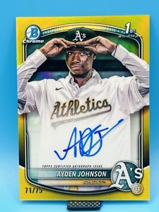 2025 Bowman Chrome Prspect Auto Ayden Johnson Yellow /75 #CPA-AJ