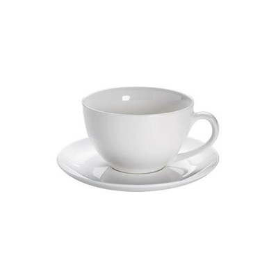 Jumbotasse mit Untertasse WHITE BASICS ROUND 450ml weiß Maxwell & Williams