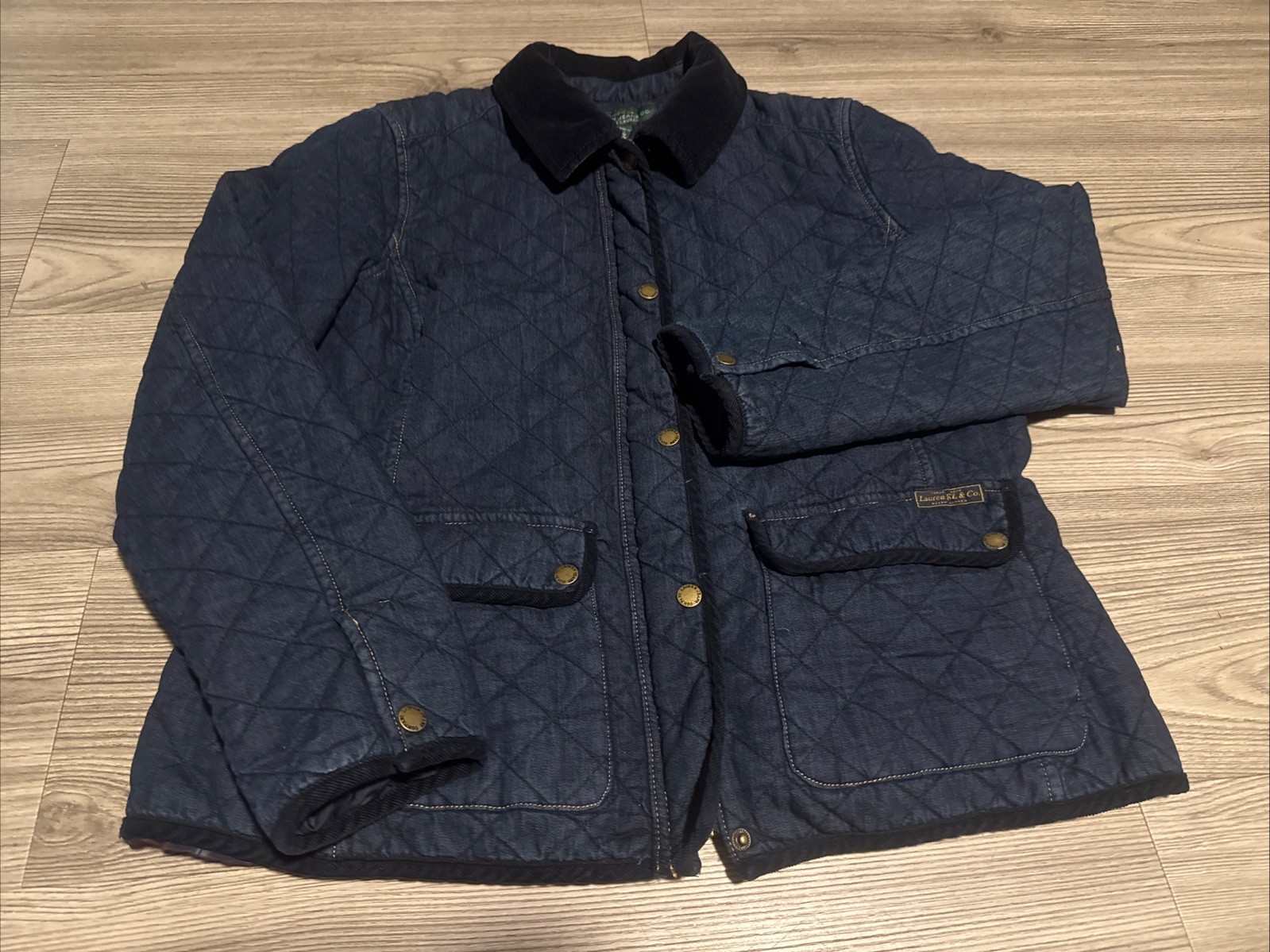 Vintage Lauren Jeans Co Ralph Lauren Quilted Denim Jacket XL  Lined Barn Coat